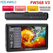 FEELWORLD FW568 V3 6" 3D LUT Full HD IPS Field Monitor 4K HDMI for DSLR Cameras