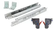 Pair Full/Ex Ball Bearing Zinc Soft Close Drawer Slide Undermount Rear Bracket