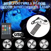 RGB Color w/ USB Car LED Interior Under Dash Foot Well Seat Inside Light