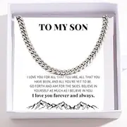 [Ellie Grace Jewellery] to My Son Cuban Link Chain Gifts for Teenage Boy Birthday 16th 18th 21st