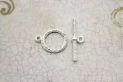 Lot Silver Round Toggle Antiqued Enamel Lines Necklace Braceleet Clasps Ring