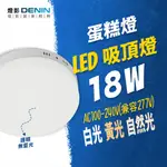 燈影 LED 18W 蛋糕吸頂燈 全電壓 無頻閃 無藍光 原廠保固一年 白光 黃光 自然光 燈影居家照明 - CKC