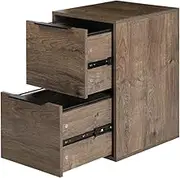 Wood 2 Drawer Vertical Filing Cabinet Letter Under-Desk Storage for Home Office Bedside Table Locker Cabinet Office Organization