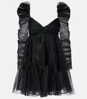 [Zimmermann] Zimmermann Point d'esprit ruched tulle minidress AU 12 black