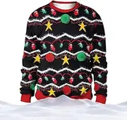 [Generic] Christmas Pullover Sweater | Unisex Ugly Christmas Printed Pullover,Christmas Theme Clothing Suitable for Theme,
