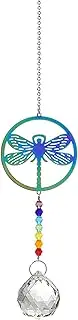Sun Catchers Indoor Window 15 Inch Cute Dragonfly Suncatchers Hanging Crystal Suncatchers with Clear Rainbow Maker Crystal Prism for Garden Paito Outdoor Crystal Suncatchers Crystal Prism Dragonfly O