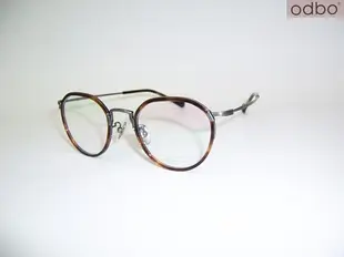 光寶眼鏡城(台南)odbo(Japan) 復古灰色純鈦鑲塑面複合眼鏡*1547/C82 日本福井監製