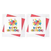 2x Boyle Handmade Paper 15cm Quilled Greeting Card w/ Envelope Birthday Balloons