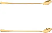 HEALEEP Long Metal Spoon Creative Design Multipurpose Ice Tea Stirrer for Bar Home Use
