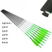 6pcs Archery Pure Carbon Arrow Spine 300 - 800 ID6.2mm 30/32inch 5inch Bow