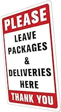 KITANDOVE Please Leave Deliveries Here Sign Practical Adhesive Package Decal for Home Office Wall Sticker for Easy Removal Residue Finish