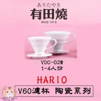 在飛比找Yahoo!奇摩拍賣優惠-Hario 有田燒 陶瓷濾杯【送專用清潔棉】 V60圓錐1~