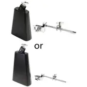 Metal Cowbell Noise Maker & Mount Holder Drumset for Percussion Instrument