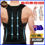 Full Back Posture Corrector Adjust Lumbar Shoulder Support Brace Belt Women Men