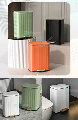 復刻輕奢不鏽鋼靜音垃圾桶 翻蓋緩降垃圾桶 垃圾筒 廚餘桶 (3.8折)