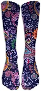 [XMKWI] Art Paisley Pattern Girls Classic Athletic Crew Sock Stocking Sports Compression Socks