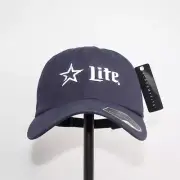 MILLER LITE BASEBALL HAT CAP BLUE ALCOHOL BEER ADJUSTABLE ONE SIZE FITS ALL