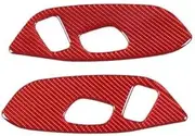 for Chevrolet Corvette C8 Stingray Z51 Z06 2020-2023 Car Seat Adjustment Switch Knob Panel Trim Covers Interior Accessories(Style A-Red)