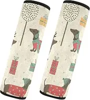 Car Seat Belt Pads Covers 2 Pack Breathable Car Safety Seat Belt Strap Shoulder Pad Camera Bag Strap Cover Car Accessories for Adults and Kids S Christmas Pattern Trees