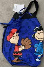 NEW Vintage 1971 Peanuts Charlie Brown Lucy Playing Baseball Backpack NWT