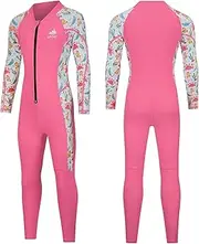 [REALON] Kids Wetsuit Shorty Boys Girls 3mm Neoprene One Piece Thermal Swimsuit 2mm Warm Full Long Sleeve Wet Suits Cover Toddler Child Junior Youth Swim Surf Dive
