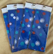 Printed Tissue Paper Lot Of 5 18 Sq Ft 20” X 26” 5 Sheets/Pk Blue Dots New