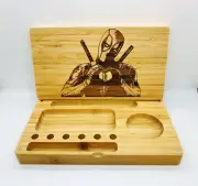deadpool heart laser engraved back flip style rolling tray pop Christmas gift