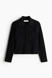 Rib Knit Zip Up Top