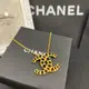 [二手] CHANEL 香奈兒經典琺瑯LOGO 手工打印 造型項鍊