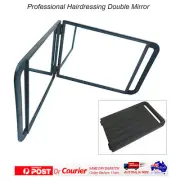 BLACK Hairdressing Double Mirror with Hinge for Hair Beauty Make Up Studio