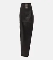 [Ann Demeulemeester] Ann Demeulemeester Leather maxi skirt AU 14 black