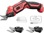 4.2 V Cordless Fabric Scissors, 11mm Mini Rechargeable Electric Fabric Shears with 2 Alloy Steel Cutting Blades and Safety Lock, LED Power Display and Lighting, for Leather, Paper, Carpet, Cardboard