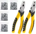 1202 PCS Wire Cage Clips and Pliers Rabbit Chicken Wire Cage Clips J Clips for W