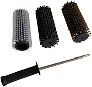 QSTDGVPW Ski Brush Kit Nylon Brass Horsehair Electric Ski Waxing Roller Brush Set