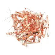 100Pcs Badge Pins, 40mm Safety Pins Bar Name Tag Pin Bulk, Rose Gold