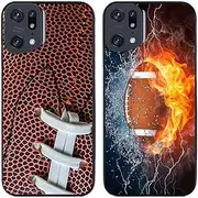 2 Pcs/Lot American Football Rugby Printed TPU Soft Gel Silicone Back Phone Case Cover (Case for Oppo Find X5 Pro)