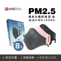 在飛比找momo購物網優惠-【Poll-tex】防霾減敏口罩8入組 抗PM2.5霧霾3D