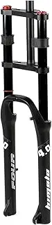Bike Suspension Fork for Mountain Bike E-Bike Front Fork 26" Mountain Bike Disc Brake Bike 1-1/8" Steerer Bicycle Suspension Fork 170mm Travel Air Damping for 4.0" Fat Tire QR ATB/BMX