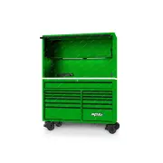 SP Tools 59" USA Sumo Series Roller Cabinet & Power Top Hutch Combo Green/Black