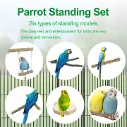 6 Pcs Natural Wood Bird Perch Enduring Parrot Perch Environment Friendly xiwMp