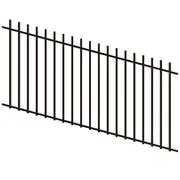 ProtectorAl 1201-2400W x 1200H Satin Black Batten Pool Fence Panel Raked Up to 15º