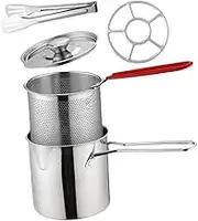 Zerodeko 1Set Frying Pot with Basket and Lid Deep Fryer Kit for Shrimp Chicken and Fries Lightweight and Versatile Cooking for Home Chefs