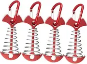 TOKIDNY 4Pcs Fish Bone Tent Stakes Spring Hook for Tents Lightweight Camping Accessories for Deck and Use Easy Install Without Damage
