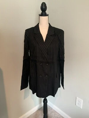 Le Lis Women's Black Blazer With Silver Stripe Size Medium NWT