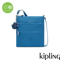 在飛比找Yahoo奇摩購物中心優惠-Kipling 質感寶石藍前袋雙拉鍊方型側背包-KEIKO