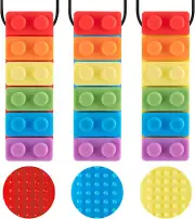 3 Pack Sensory Chew Necklaces for Kids Toddlers with Autism Adhd,Biting Needs,Or