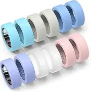 YWXTW [12 Pack Ring Cover for Oura Ring 3/4/Samsung Ring/Ultrahuman Ring, [Upgraded Anti Slip Design] Rhombic Texture Anti-Scratch Silicone Ring Protector for Men/Women, Dopamine S-Patent Pending