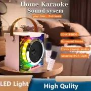 Karaoke Machine with 2 Wireless Microphones Portable Bluetooth 5.0 Speaker Light