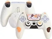 GeekShare PS5 Controller Skin Set,Silicone Protective Cover Case for PS5 Wireless Controller with 2 Thumb Grip Caps and 2 Stickers - Calico Cat