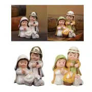 Holy Family Figurine God Jesus Born Sculpture for Entryway Table Living Room